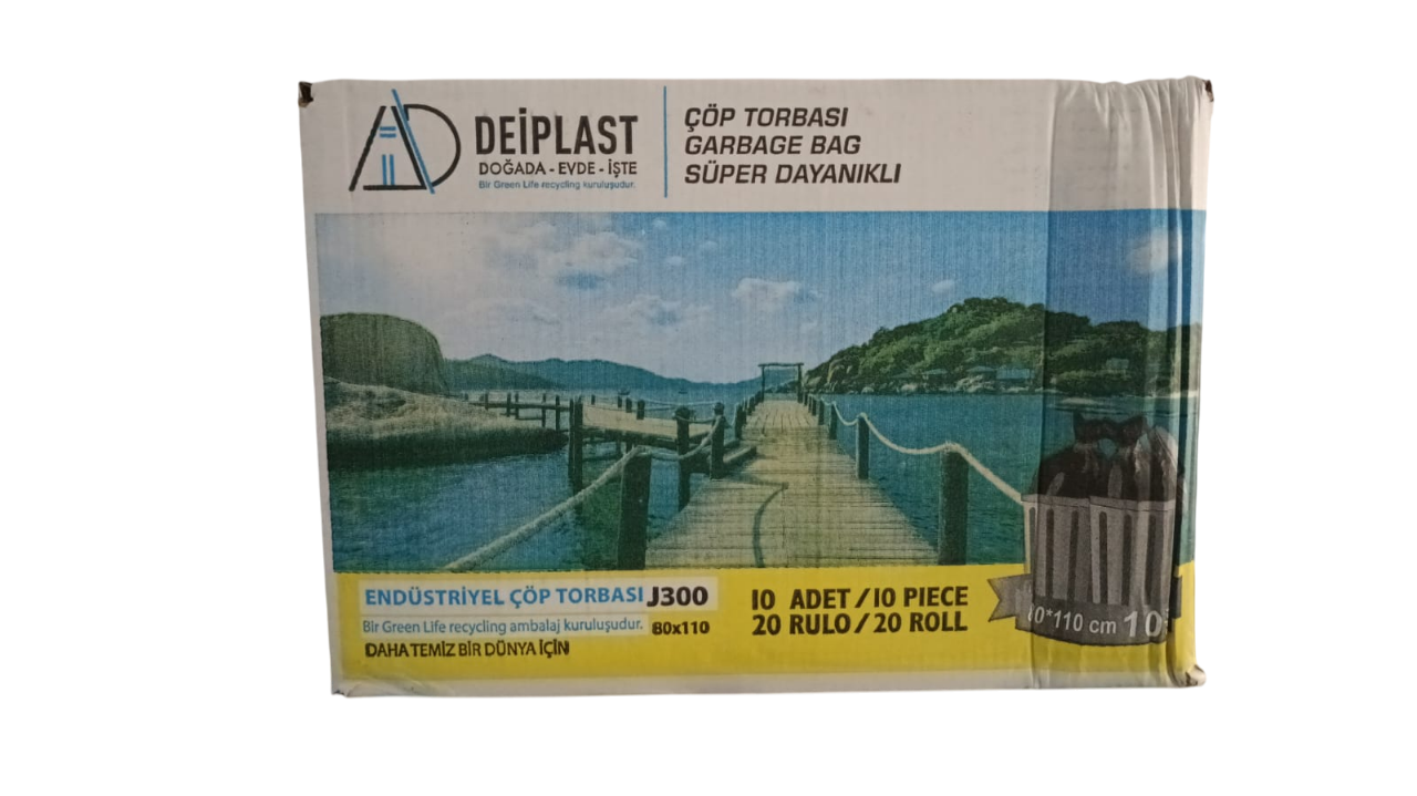 Deiplast Jumbo Boy 80x110 cm Endüstriyel Çöp Torbası J300 10 RULO