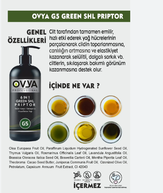 ovya Anti Selülit G5 Masaj Yağı Green Shl Priptor 1000ml